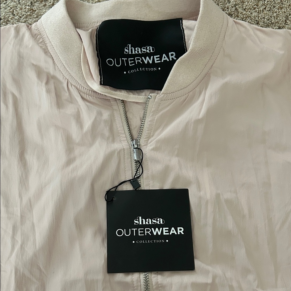 Shasa NWT Blush Pink Outerwear Zip Light Long Sleeve Jacket Coat **Size S** 🌸🌸 - Picture 5 of 5